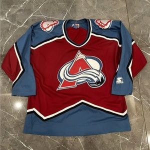 Vintage Starter Colorado Avalanche Stitched Jersey XL